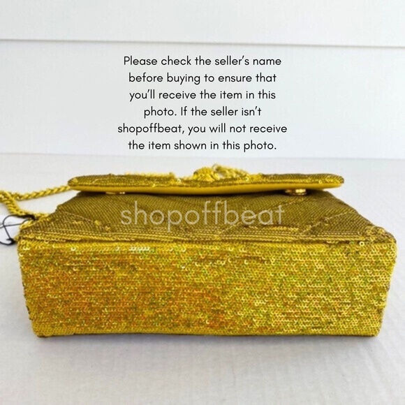 NEW Kurt Geiger Sequins Medium Kensington Bag Yellow - Picture 9 of 15
